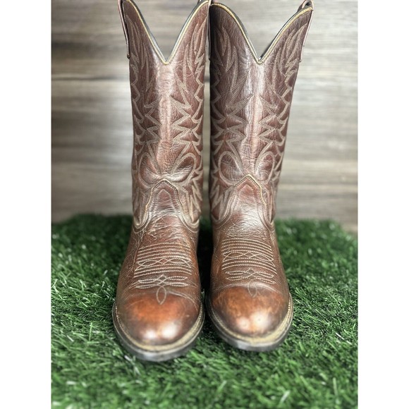 Men’s Cowboy Boots Vintage Walnut Leather Size 9.5EE made in USA - Picture 4 of 8